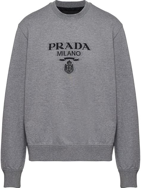 prada sweatshirt grey|prada sweatshirt for men.